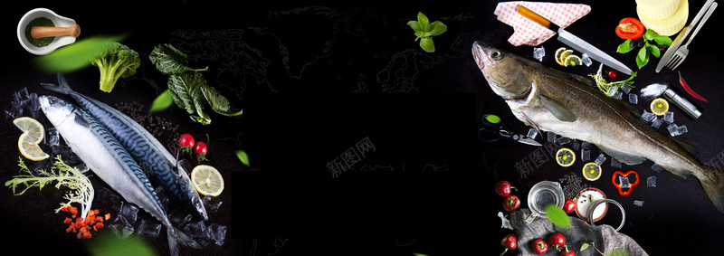 新鲜河虾俯视图简约黑色bannerpsd设计背景_88icon https://88icon.com 美食 吃货 美食广告 美食海报 食品 美食节 食物 电商 淘宝 素材 广告 设计 背景