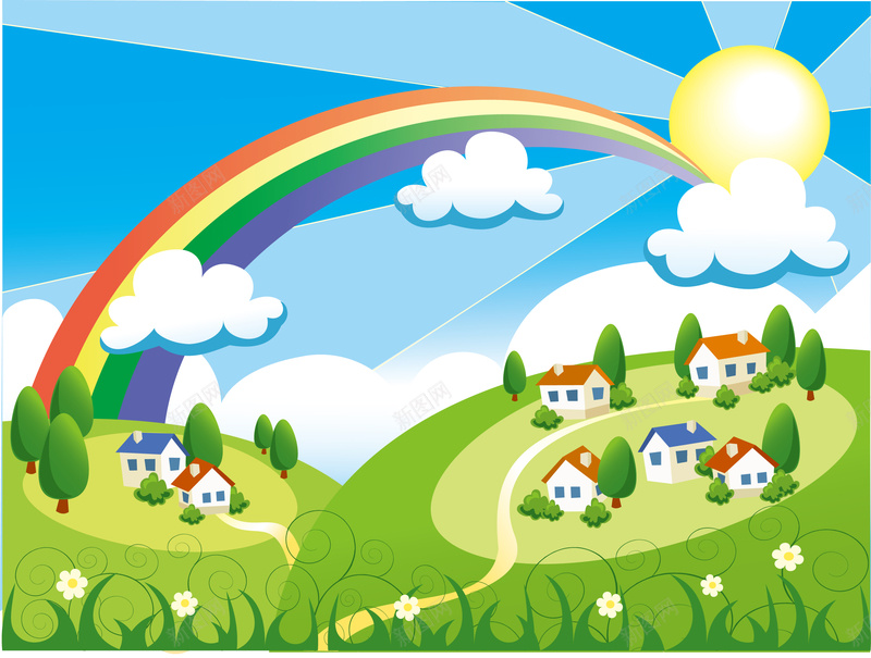 春天的美景插画矢量背景素材eps设计背景_88icon https://88icon.com 春天背景 矢量素材 矢量背景 背景素材 幸福