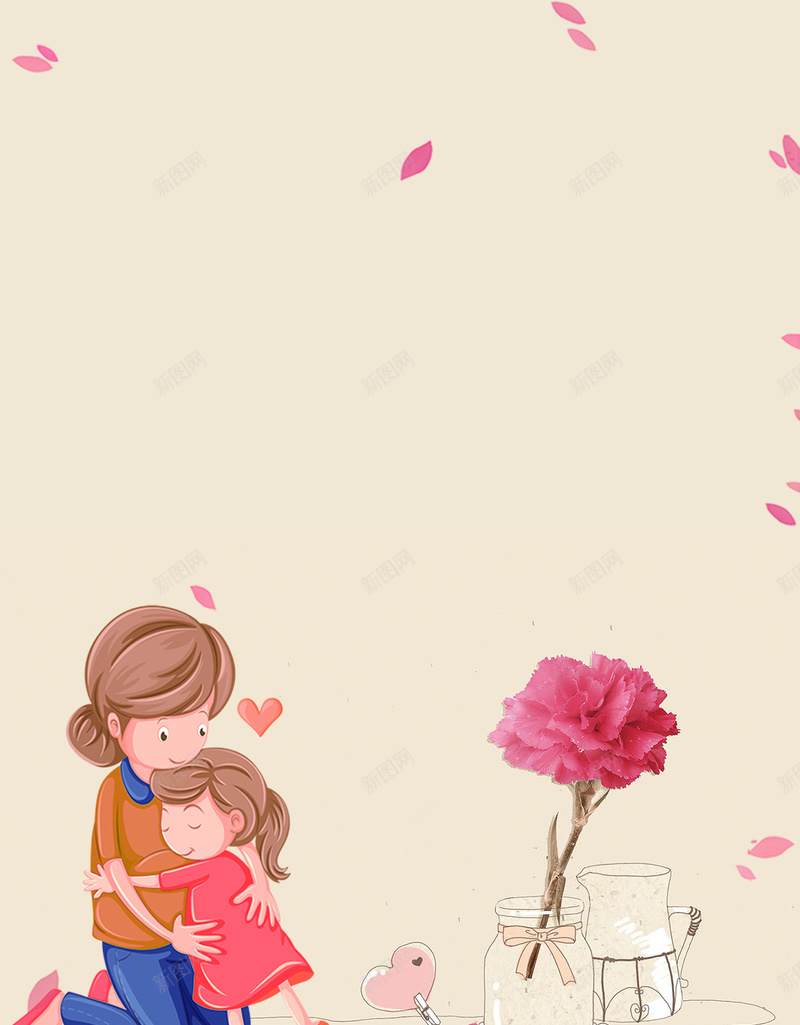 温馨感恩母亲节促销海报背景psd设计背景_88icon https://88icon.com 促销 卡通 康乃馨 感恩 母亲节 海报 温馨 素材 背景 花瓣