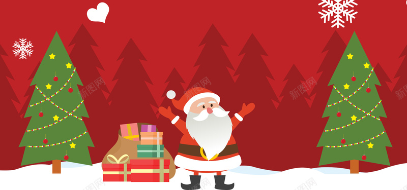 圣诞快乐扁平简约圣诞老人bannerpsd设计背景_88icon https://88icon.com 圣诞快乐 圣诞树 圣诞老人 扁平 礼物 简约 红色 雪花