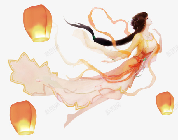 嫦娥飞升奔月孔明图png免抠素材_88icon https://88icon.com 中秋节 云 八月十五 后羿 团圆 奔月 嫦娥 广寒宫 月亮 月饼 桂树 玉兔