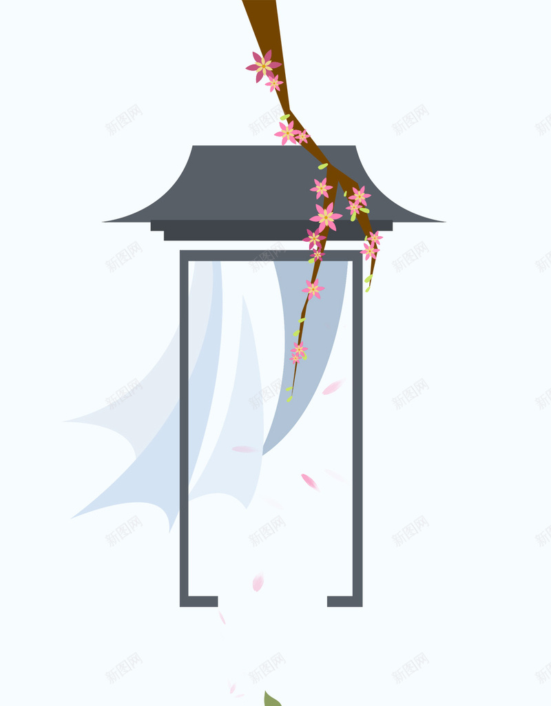 蓝色小清新春季PSD分层H5背景素材jpg设计背景_88icon https://88icon.com 蓝色 小清新 春季 背景素材 春天 PSD分层 H5 桃花 窗户 扁平 窗帘 中国风 简约