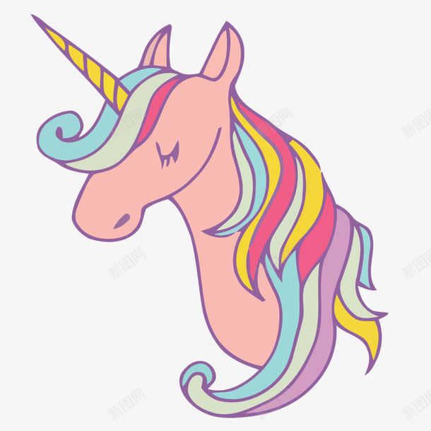 粉色独角兽png免抠素材_88icon https://88icon.com 矢量素材 粉色 粉色素材 素材
