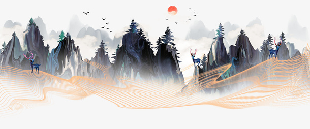 古风山纹纹理背景图psd免抠素材_88icon https://88icon.com 古风 古风春景 山水彩 山纹 纹理 背景图 鸟群