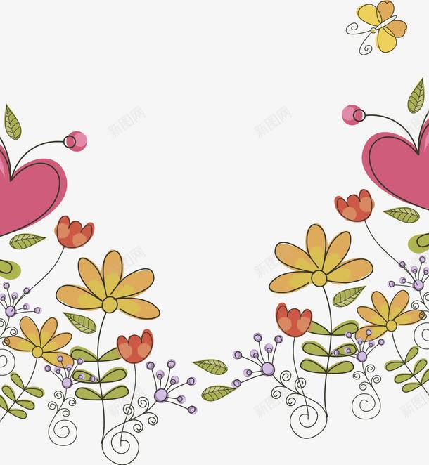 卡通手绘唯美花丛矢量图ai免抠素材_88icon https://88icon.com 鍗 鍞 鎵嬬粯 鑺变笡 矢量图