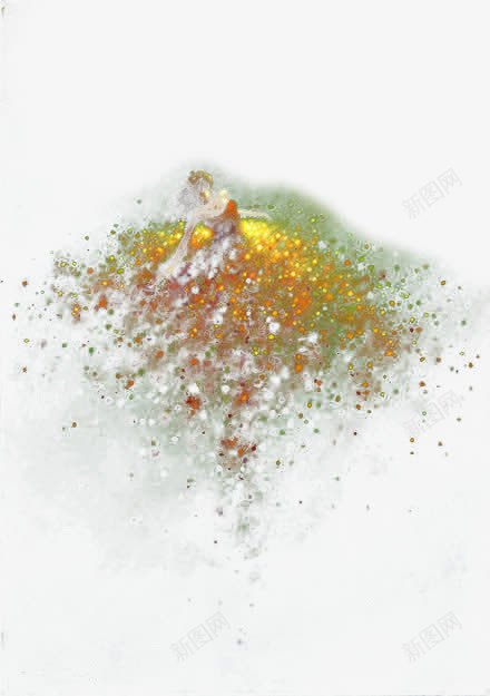 绿叶金点png免抠素材_88icon https://88icon.com 底纹 绿色 装饰 金点点 金色