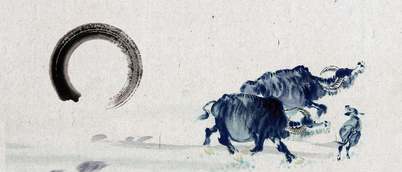 水墨画牛背景图psd设计背景_88icon https://88icon.com 中国风 国画牛 水墨画 海报banner 牛 笔刷