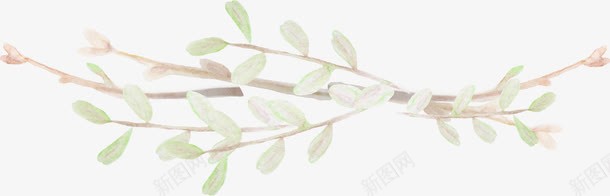 漂浮树枝png免抠素材_88icon https://88icon.com 手绘 树叶 树枝 绿色