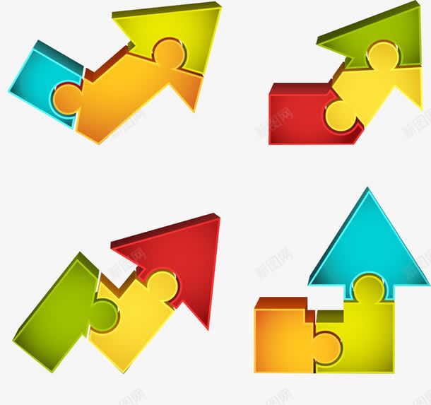 拼图式箭头png免抠素材_88icon https://88icon.com 向上 多边形 尖角 方向