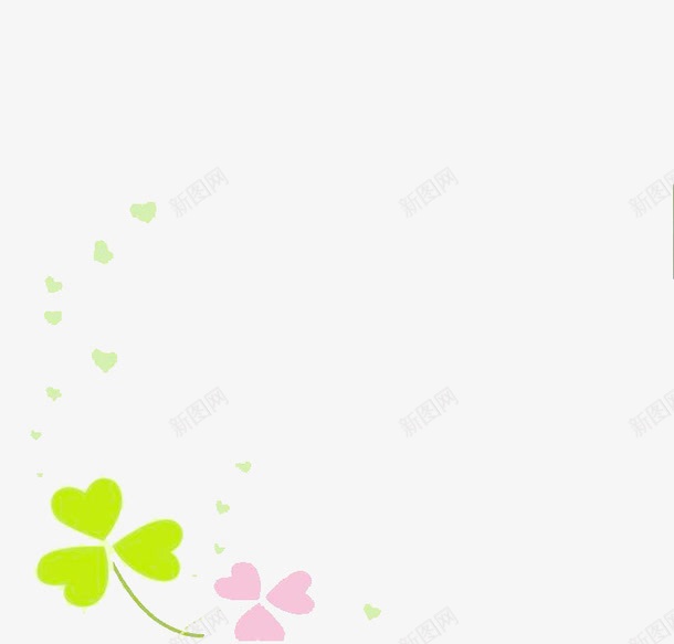 四叶草png免抠素材_88icon https://88icon.com 四叶草 嫩绿 树叶 绿色