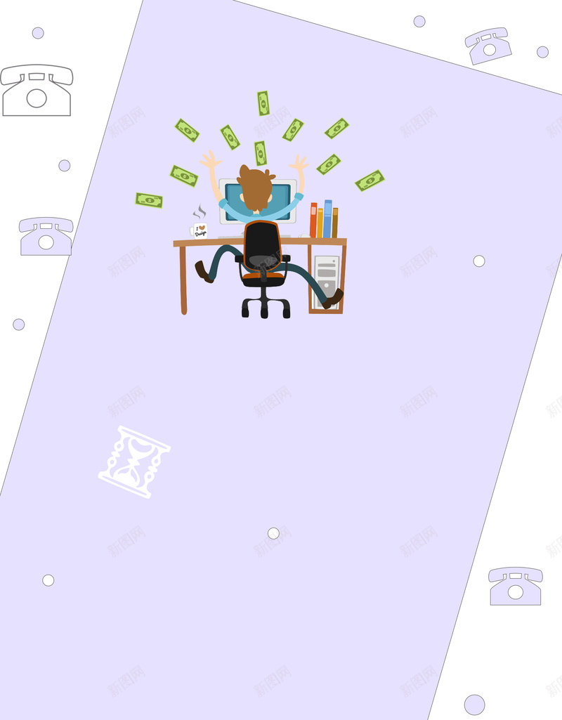 简约卡通手绘办公海报背景jpg设计背景_88icon https://88icon.com 办公 办公桌 卡通 卡通商务 商业 手绘底纹 海报背景 电话 简约 项目