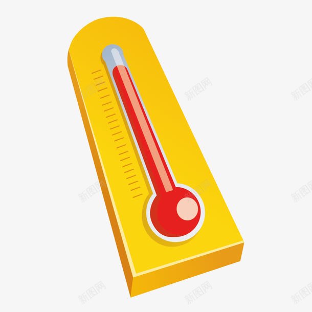 黄色温度计矢量图ai免抠素材_88icon https://88icon.com 温度计 素材 黄色 矢量图