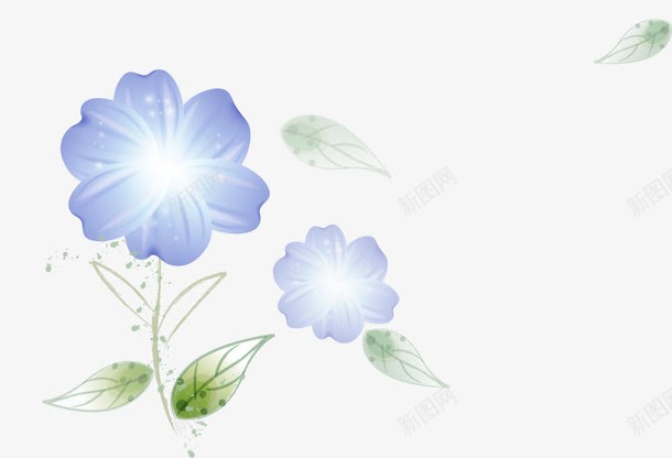 卡通梦幻蓝色小花png免抠素材_88icon https://88icon.com 卡通 小花 梦幻 蓝色