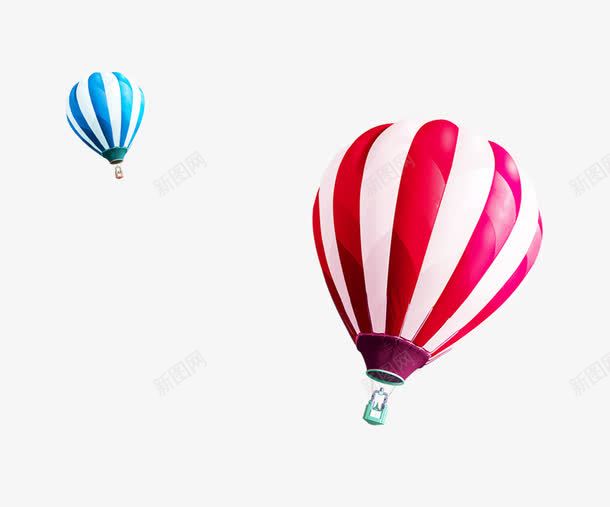 红蓝条纹热气球png免抠素材_88icon https://88icon.com 条纹 热气球 红色 蓝色