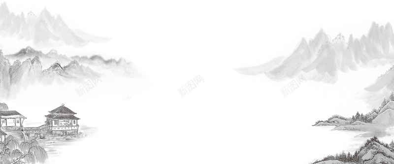 简约水墨中国风bannerjpg设计背景_88icon https://88icon.com 简约 中国风 背景设计 山水 波纹 中国风海报 祥云 竹子 清新花卉 水乡 亭台 荷花