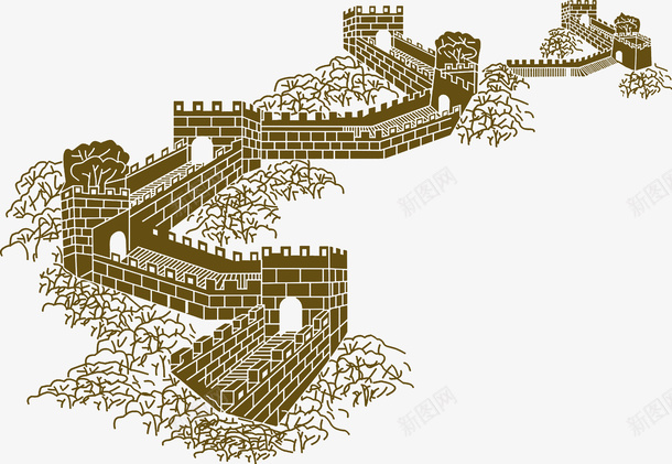 长城建筑景观自然景观矢量图ai免抠素材_88icon https://88icon.com 建筑 矢量图 自然景观 长城 黑白长城