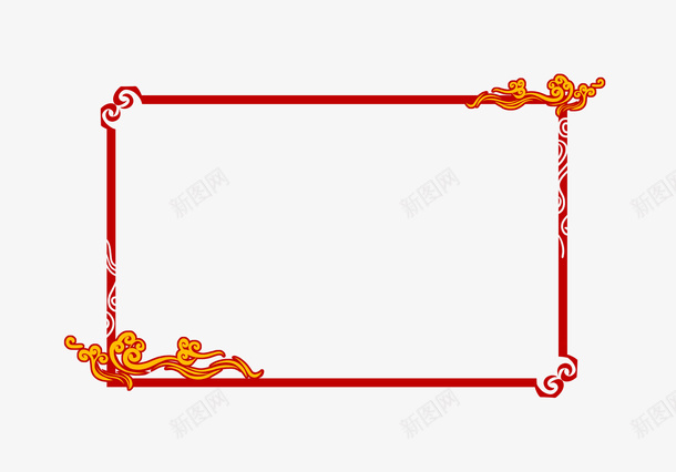 祥云复古边框中式边框中式元素png免抠素材_88icon https://88icon.com 中式元素 中式边框 复古边框 祥云