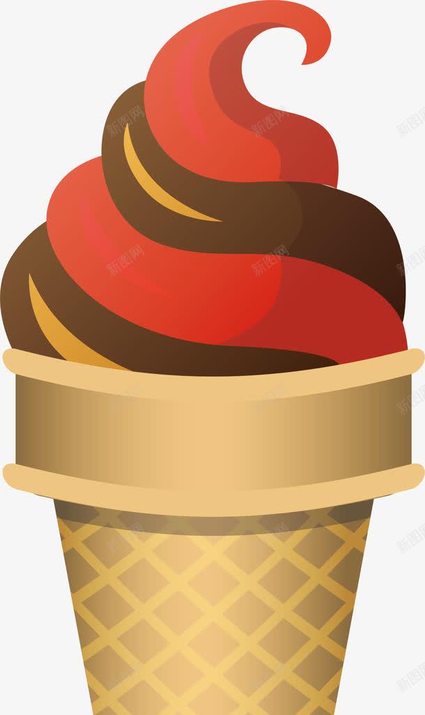 双色蛋筒冰激凌png免抠素材_88icon https://88icon.com 冰激凌 双色甜筒 甜筒