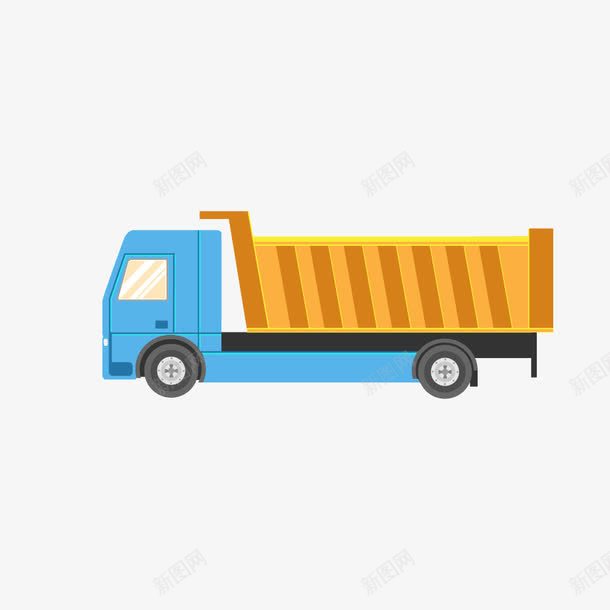 蓝色工程车货车建筑矢量图ai免抠素材_88icon https://88icon.com 工程车 建筑 蓝色 蓝色建筑 货车 矢量图
