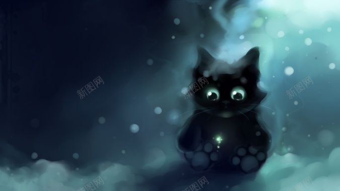 雪中孤独的猫背景图片 雪中孤独的猫背景