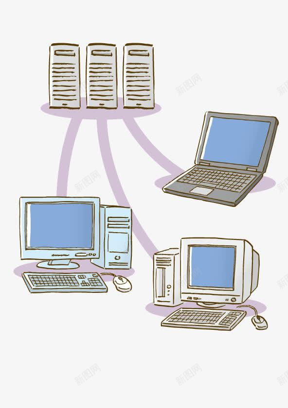 手绘电脑png免抠素材_88icon https://88icon.com 主机 电脑