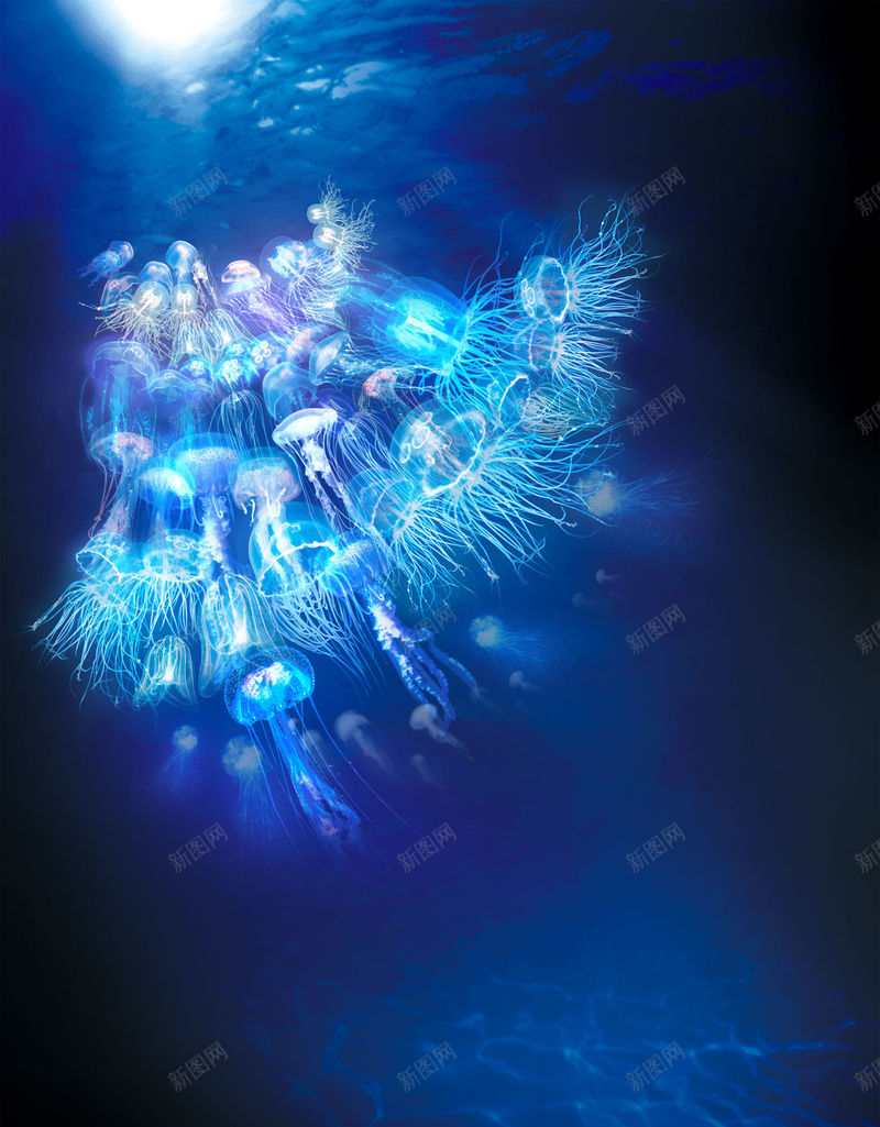 水底海报背景psd设计背景_88icon https://88icon.com 光线 大海 小清新 文艺 水滴 简约 羽毛 蓝色