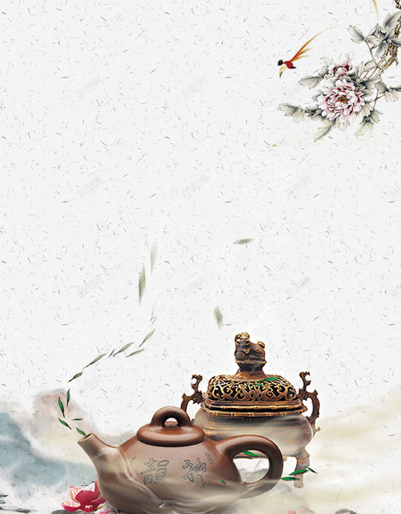 古典茶韵香背景素材jpg设计背景_88icon https://88icon.com 茶壶 山水画 中国风 梅花 海报 素材 高清素材背景 AI 矢量图 陶醉