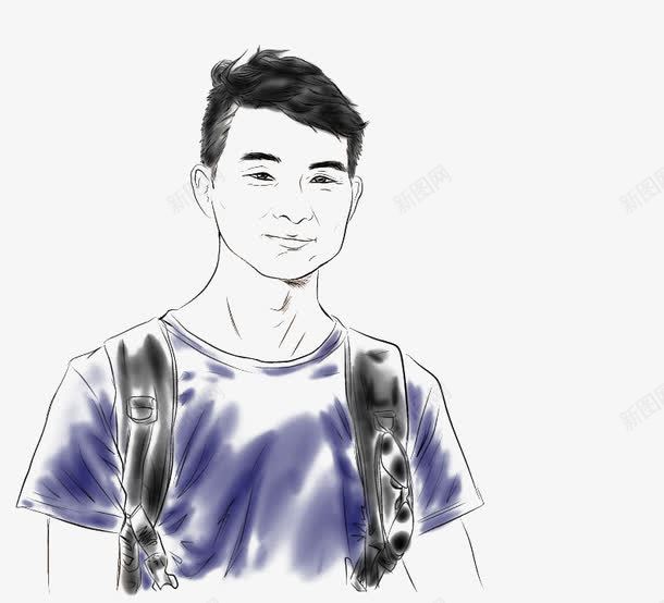男性人像插画png免抠素材_88icon https://88icon.com 人像 唯美 手绘 插画 男人 背包客