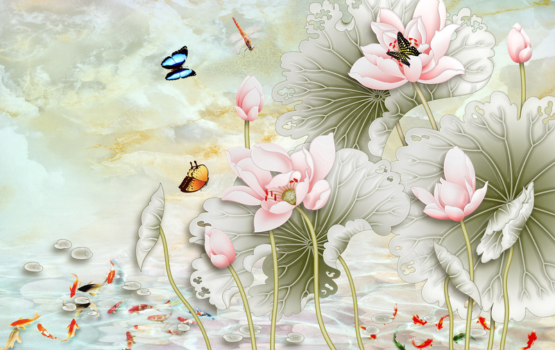 中国风荷花国画矢量元素psd设计背景_88icon https://88icon.com 矢量荷花 荷花国画 国画 国画元素 国画荷花 荷花 荷花矢量