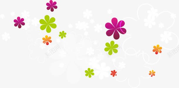 彩色手绘清新花纹png免抠素材_88icon https://88icon.com 彩色 清新 花纹