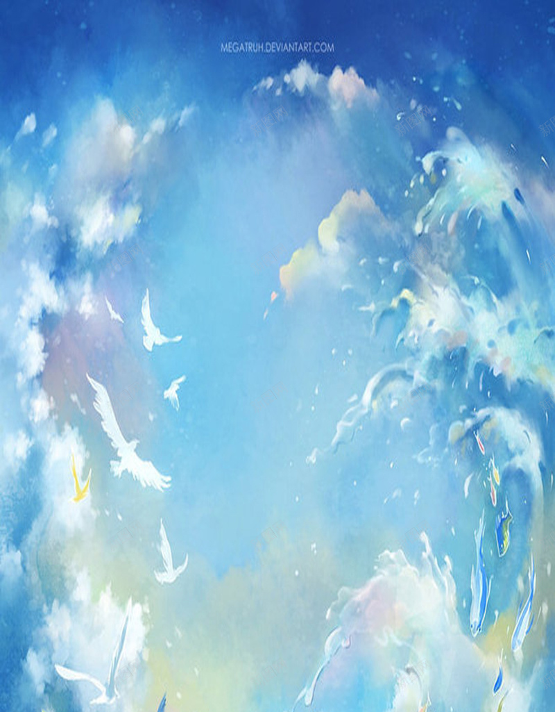 童话风格H5背景jpg设计背景_88icon https://88icon.com 云朵 天空 梦幻 浪漫 童话 童话风格 背景