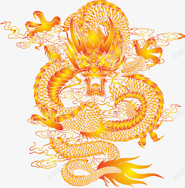 金龙手绘源文件cdr免抠素材_88icon https://88icon.com 国潮 手绘 源文件 金龙 金龙图案