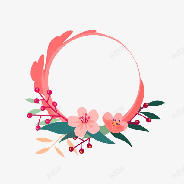 水彩花卉装饰框png免抠素材_88icon https://88icon.com 水彩花卉 花卉 花卉边框 装饰