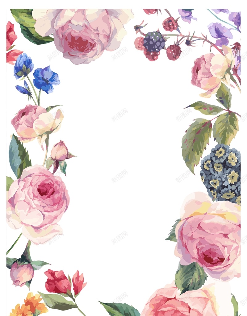夏季新品海报背景psd设计背景_88icon https://88icon.com 夏季上新 春夏新品 水粉 粉色 绿色 花朵