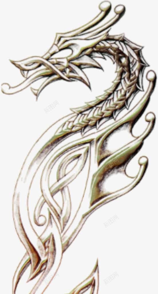 浮雕手绘龙png免抠素材_88icon https://88icon.com 手绘龙 浮雕龙 白龙 龙骨