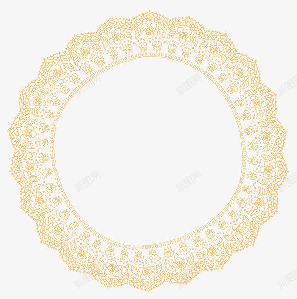 勾线花边png免抠素材_88icon https://88icon.com 勾线 装饰底纹 装饰花边 黄色