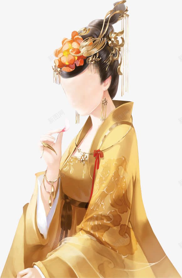 无面的宫妃古风手绘png免抠素材_88icon https://88icon.com 古风 宫妃 手绘 面的