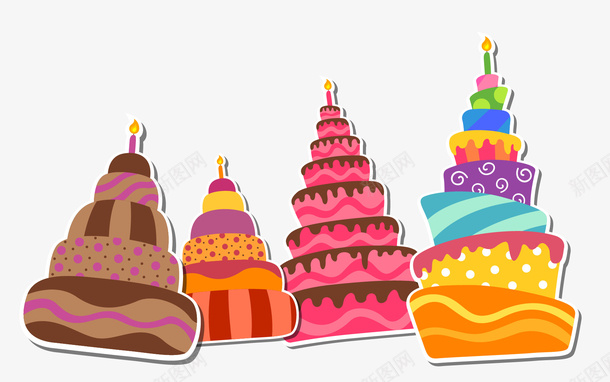 卡通生日蛋糕矢量图eps免抠素材_88icon https://88icon.com 生日蛋糕 蛋糕 矢量图