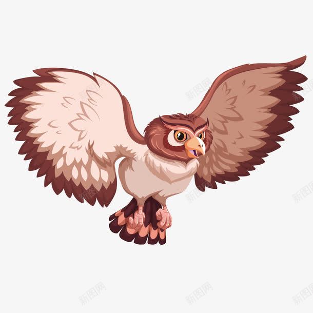 卡通动物棕色老鹰png免抠素材_88icon https://88icon.com 动物 卡通 棕色 老鹰