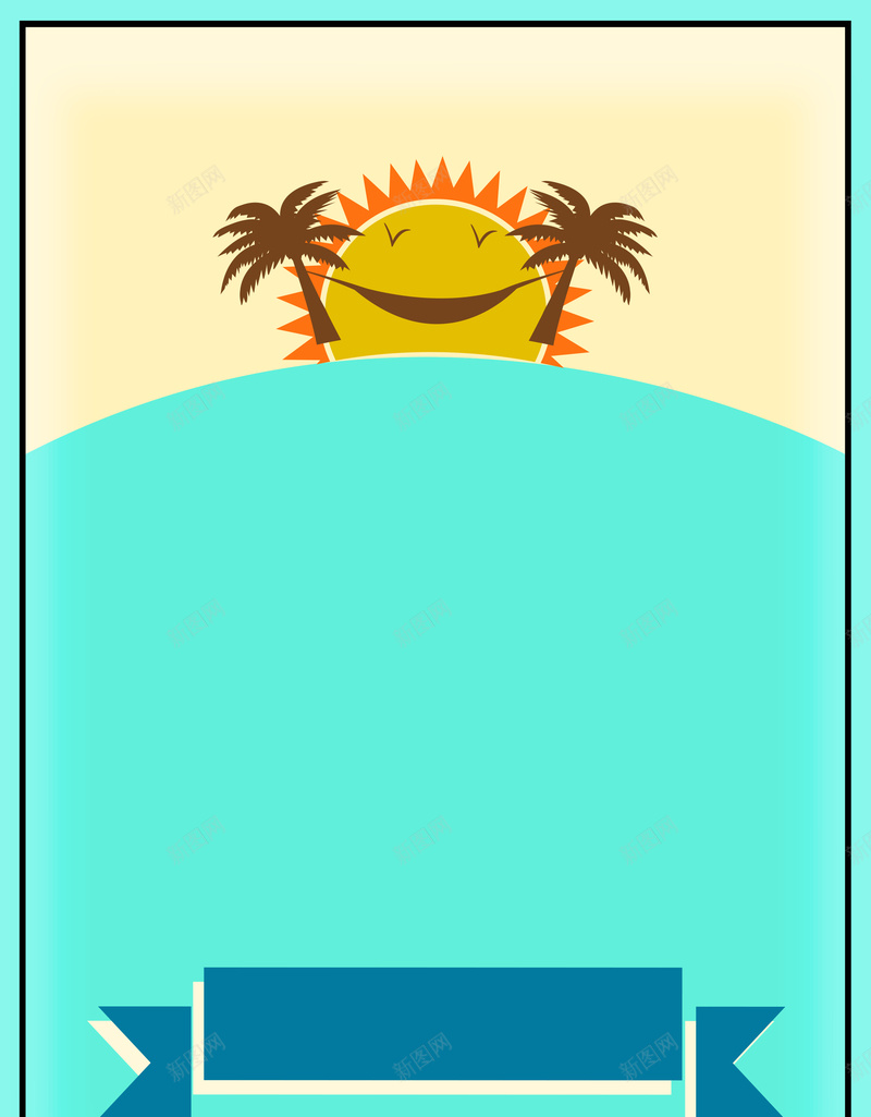 蓝色太阳椰树黄色夕阳旅游房产背景psd设计背景_88icon https://88icon.com 夕阳 太阳 椰树 蓝色 黄色 旅游 房产 背景