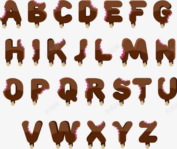 巧克力英文字母png免抠素材_88icon https://88icon.com 冰棒字母 巧克力字母 矢量素材 英文字母