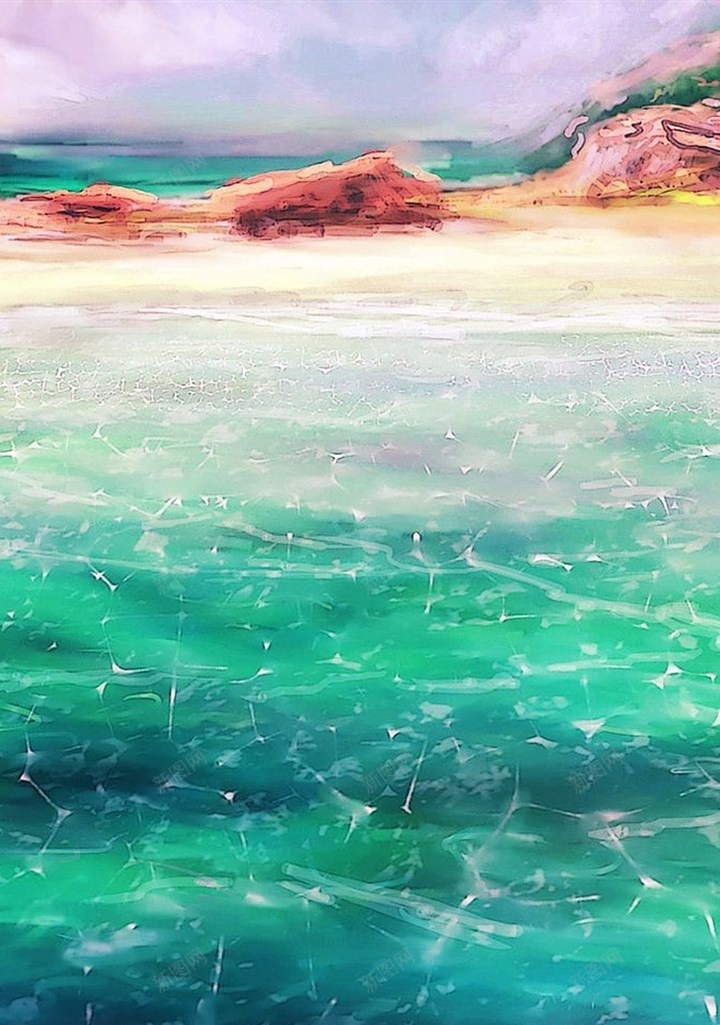 水彩画创意背景jpg设计背景_88icon https://88icon.com 水彩画 湖水 美好 蓝色 湖 H5