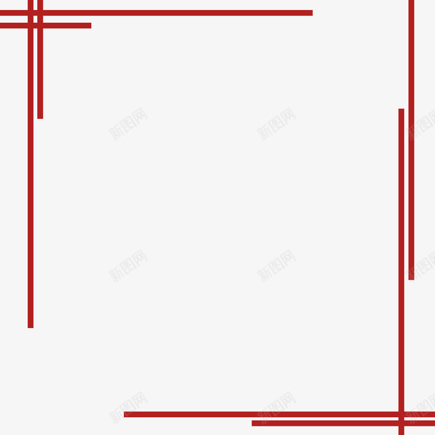 中国风红色边框古风png免抠素材_88icon https://88icon.com 中国风 古风 喜庆 复古 新闻边框 红色 线条 边框