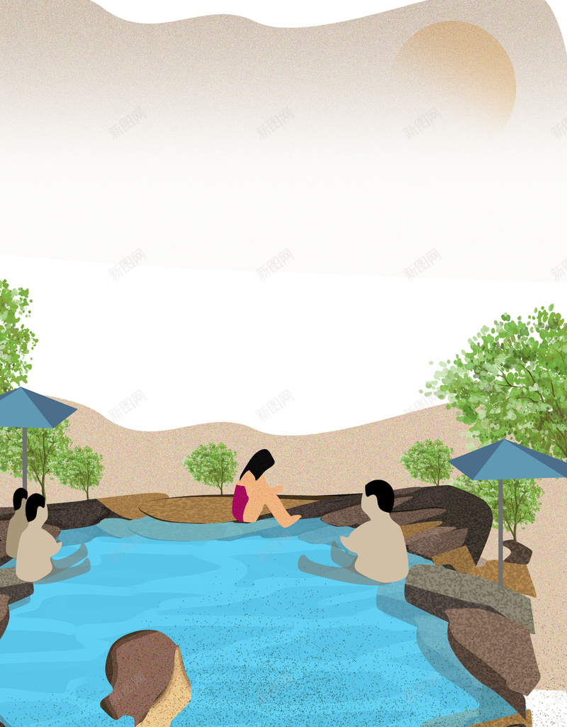 卡通手绘冬季养生温泉广告背景图psd设计背景_88icon https://88icon.com 养生 冬季 卡通 手绘 温泉 旅游 水疗 药浴 广告 背景图