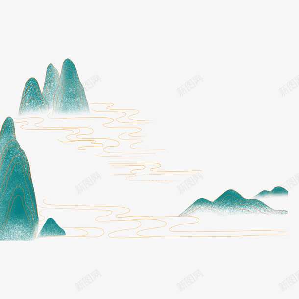 国潮风山体插画轮廓图psd免抠素材_88icon https://88icon.com 国潮风 山体 插画 轮廓图