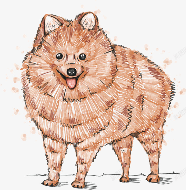 棕色手绘宠物狗矢量图ai免抠素材_88icon https://88icon.com 卡通 手绘 棕色 狗狗 矢量图