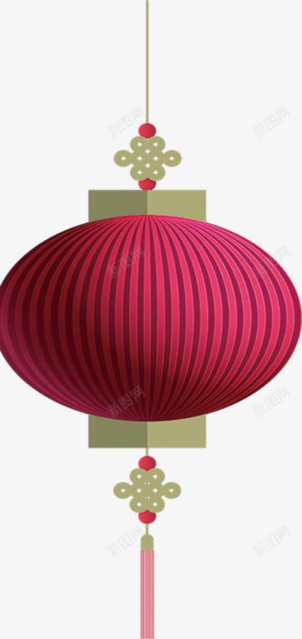 中国风扁平线条红色灯笼中国结挂png免抠素材_88icon https://88icon.com 中国风 扁平 灯笼 红色