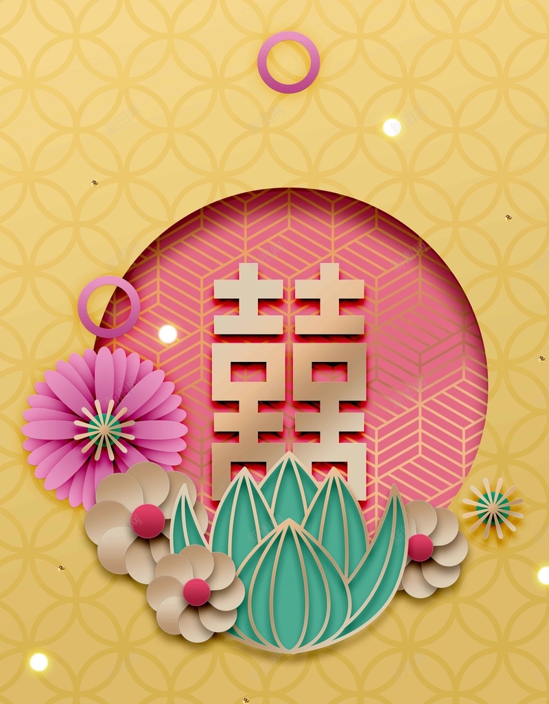 新年春节黄色3D立体新式简约背景jpg设计背景_88icon https://88icon.com 黄色背景 创意 新年 春节 立体 3D 新式 立体花 喜字 中国年 新春 简约背景