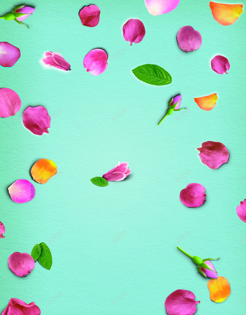 薄荷绿花瓣背景元素psd设计背景_88icon https://88icon.com 唯美 小清新 文艺 简约 背景元素 花瓣 薄荷绿