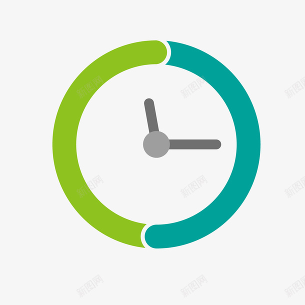 圆形卡通时钟png免抠素材_88icon https://88icon.com 卡通时钟 圆形时钟 背景装饰 蓝绿色
